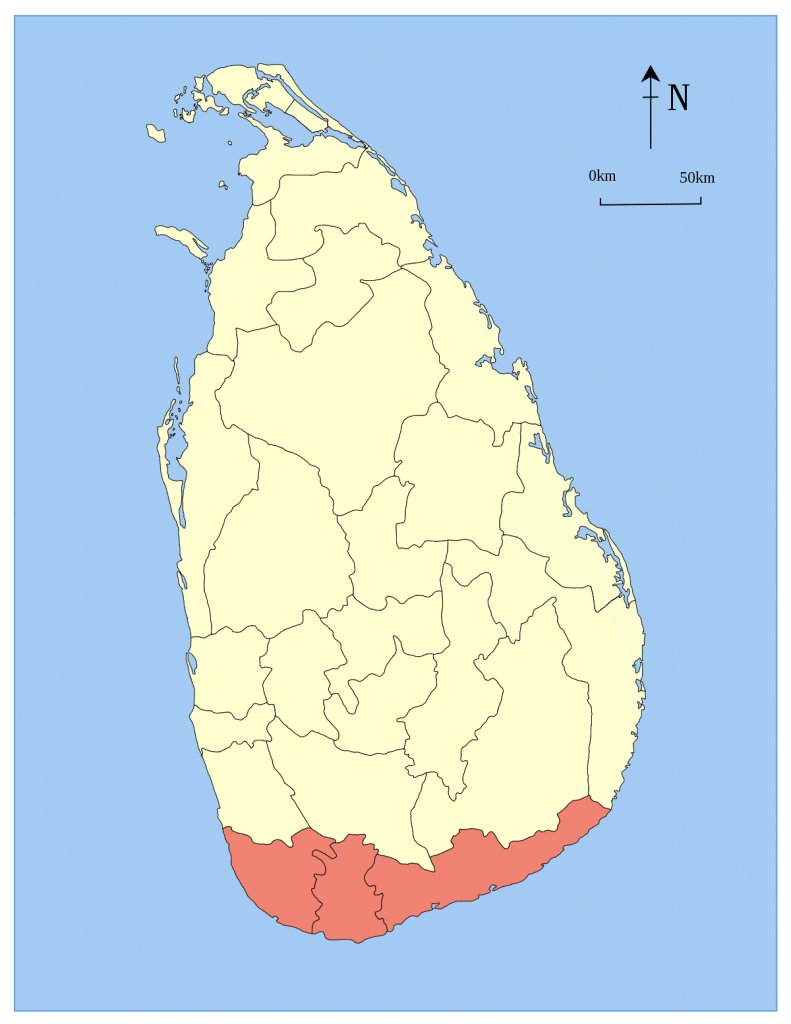 southern province Srilanka locator